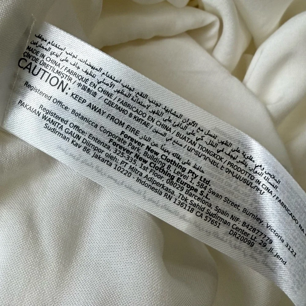 Ever New Heidi Bubble Hem Mini Dress Size 8 Cream Ivory Linen Blend NWT